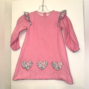 Cecil and Lou pink corduroy dress with hearts, size 4T